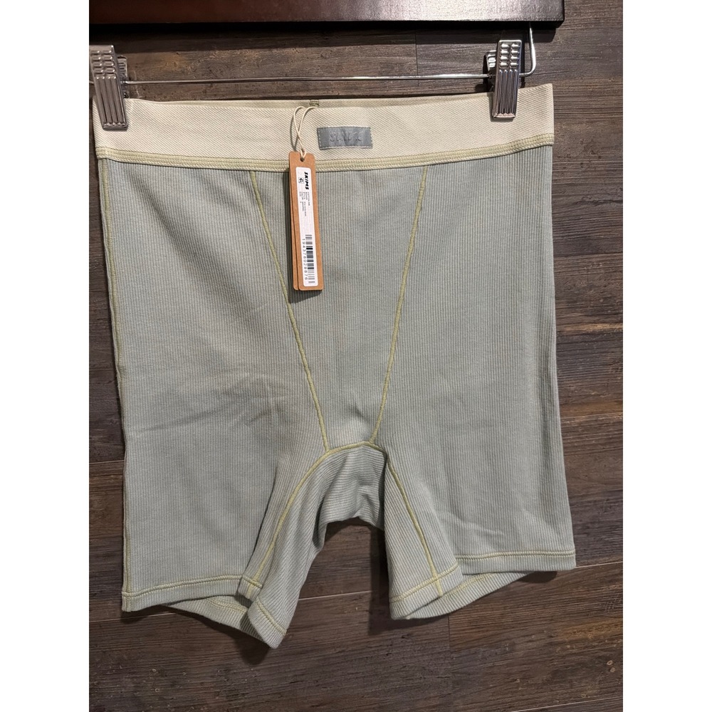 SKIMS Cotton Rib Boxer Mineral Blue Green Mens Size S PN-HWS-0042 New Tag